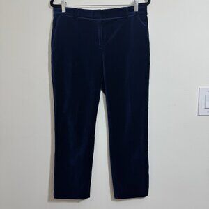 Ann Taylor Devin Fit Velvet Velour Pant Size 8 Trouser Career Royal Blue Stretch
